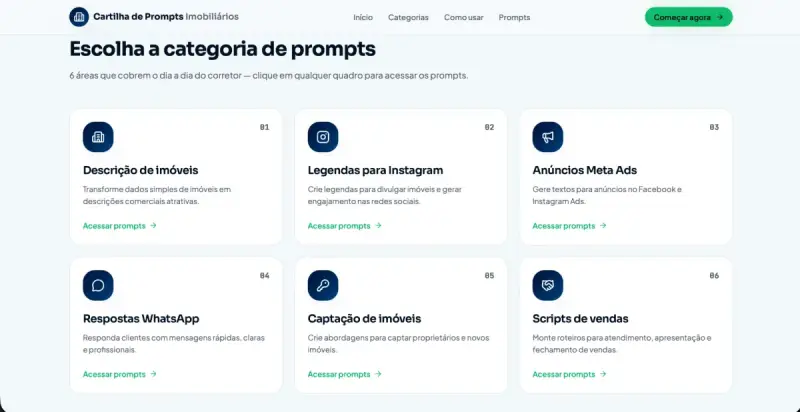 Prévia 2 da Cartilha de Prompts para Corretores de Imóveis