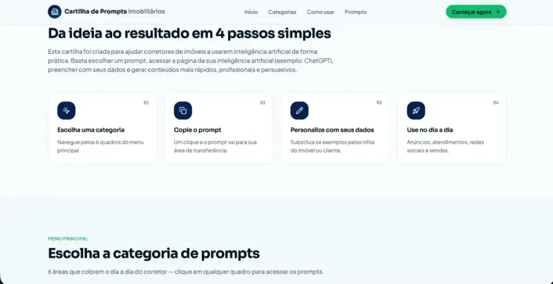 Prévia 3 da Cartilha de Prompts para Corretores de Imóveis